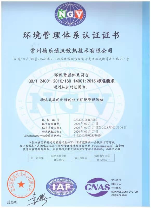 ISO 14001 Environmental Management System Certificate